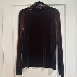 Brown velvet turtleneck